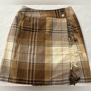 Plaid Brown Tan Skirt